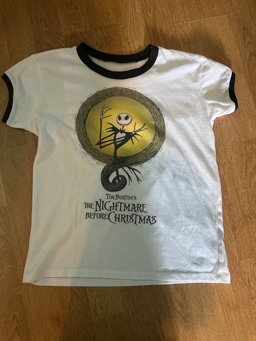 Disney The Nightmare Before Christmas Graphic Ringer Tee - White & Black